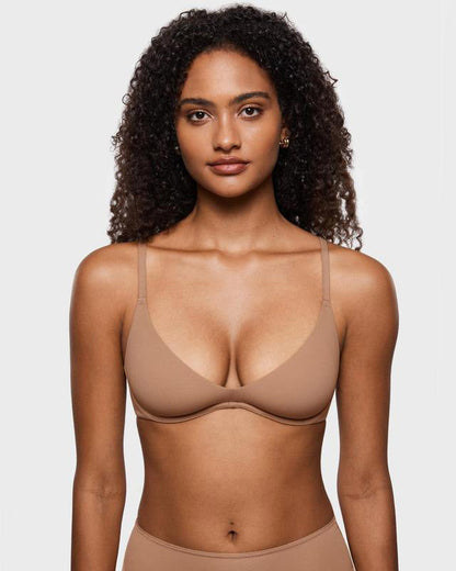 Women's Infeela Plus Plunge Bra - Unlined Underwire Sexy Demi Balconette Bras