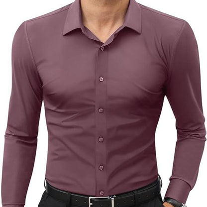 Men’s 16-Way Stretch Slim Fit Dress Shirt, Wrinkle-Free