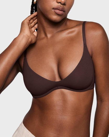 Women's Infeela Plus Plunge Bra - Unlined Underwire Sexy Demi Balconette Bras