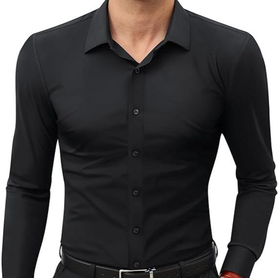 Men’s 16-Way Stretch Slim Fit Dress Shirt, Wrinkle-Free