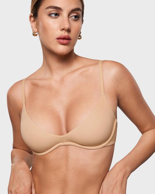 Women's Infeela Plus Plunge Bra - Unlined Underwire Sexy Demi Balconette Bras