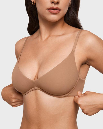 Women's Infeela Plus Plunge Bra - Unlined Underwire Sexy Demi Balconette Bras