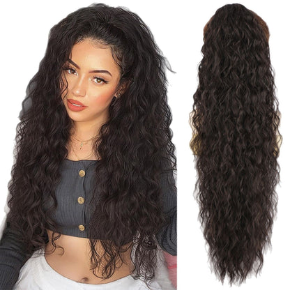 💜 LAST DAY PROMOTION - 50%OFF💜Curly Wavy Frizzy Hair Extension with Ponytail