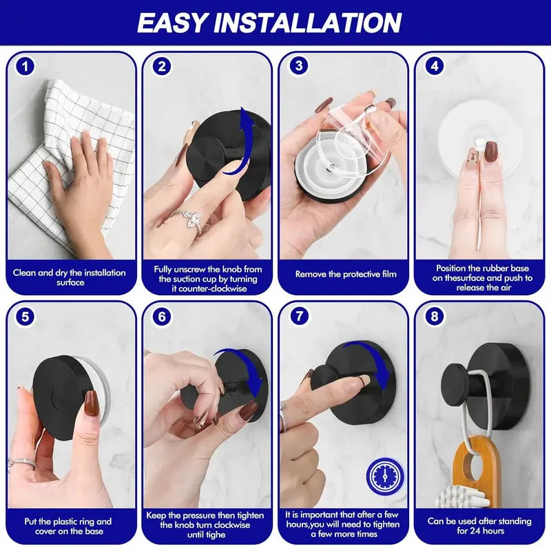 Strong Suction Cup Hooks – Removable, No-Drill Bathroom & Shower Hooks