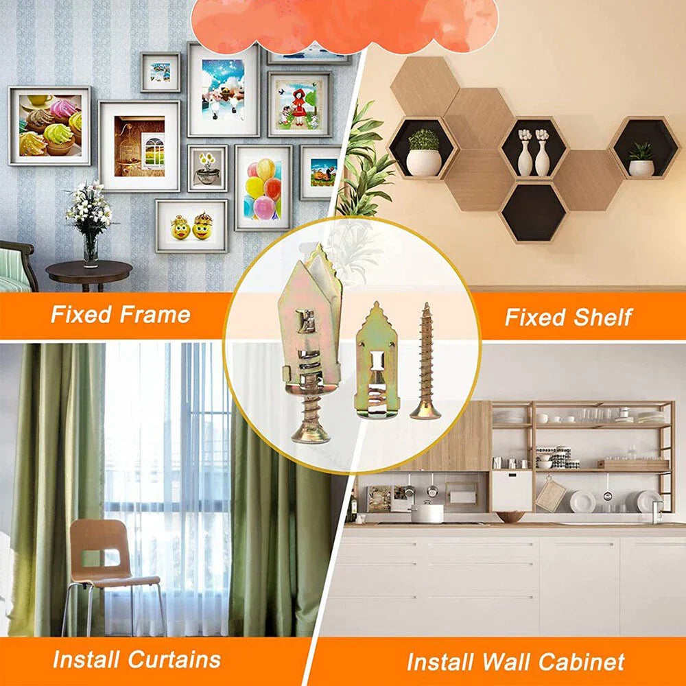 🔥LAST DAY SALE-80% OFF🔥-100PCS/200PCS Self-Drilling Drywall Anchors Kit No Drill Needed Easy Hang